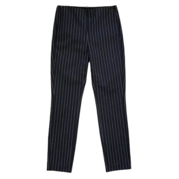 Rag & Bone Simone Pin Stripe Pants Leggings Womens 4 Navy Blue Skinny Fit Ankle - Picture 1 of 11